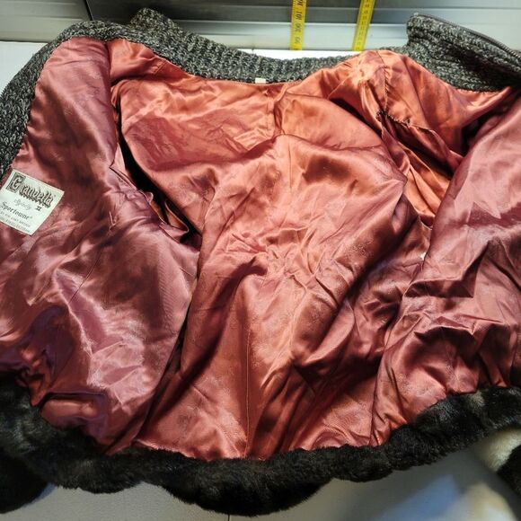 Vintage Faux Fur / Knit Jacket 70s Coat Eclectic Mobwife Streetwear - Picture 11 of 15